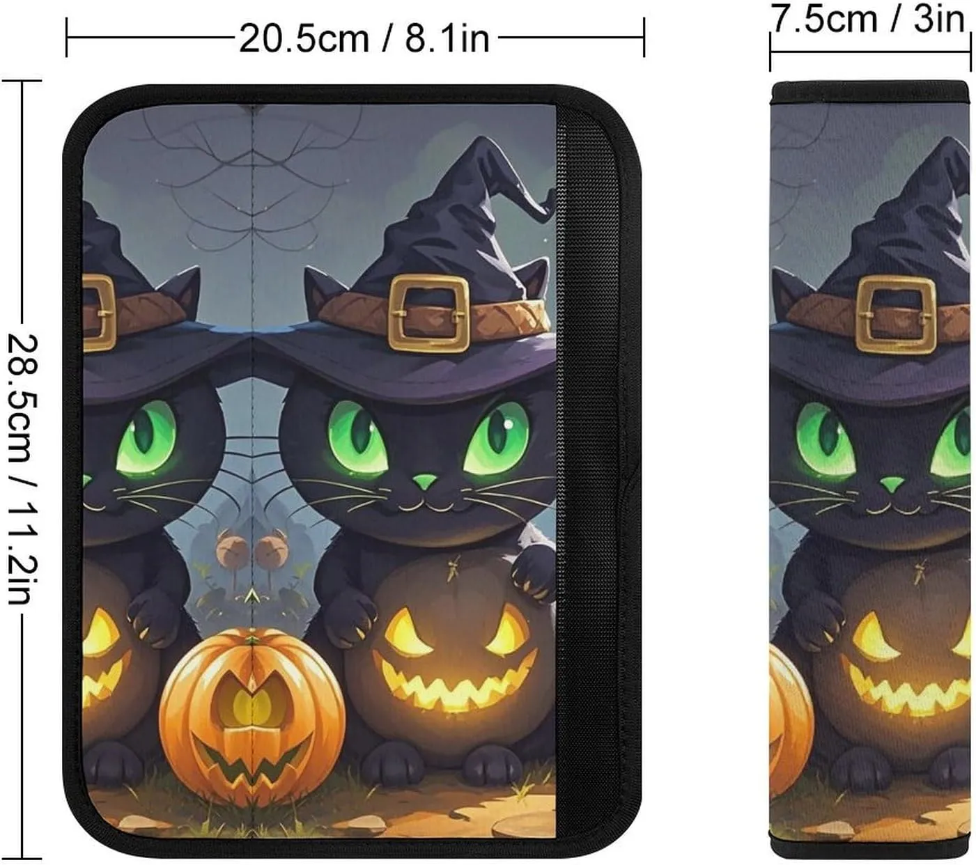 Cat Halloween Auto Seat Belt Cover 1PCS Universal Car Seat Belt Shoulder Protector Pad, Protect Your Shoulders and Neck for Car Seat Belt, Shoulder Bag, Backpack