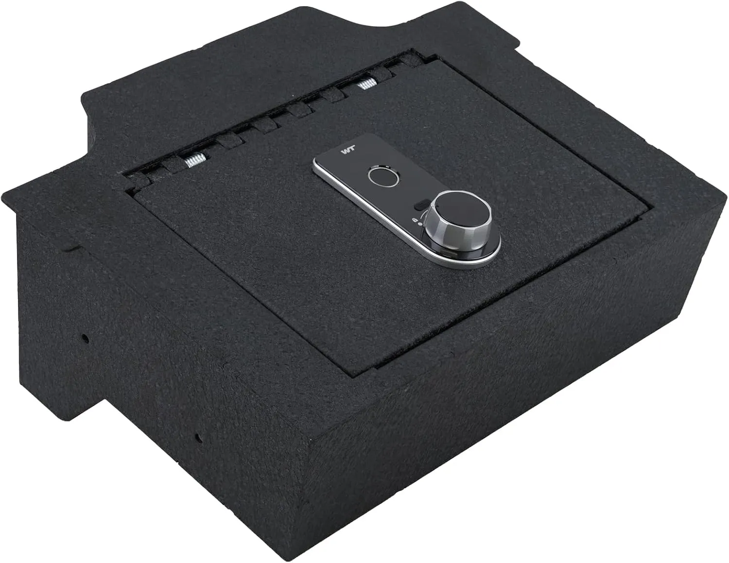 Center Console Safe Gun Safe, WASAI Console Gun Vault Lock box Compatible with RAM 1500/2500/3500 LARAMIE/BIGHORN/POWERWAGON 2019-2025, NOT FIT Cup Holder with Cover, Fingerprint Lock with Backup Key.