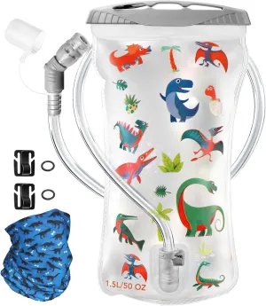 CHERAINTI Hydration Bladder, 1.5 Liter Kids Water Bladder for Hiking Backpack, BPA-Free Water Reservoir Bag Pouch, Leak Proof Hydration Pack Replacement for Outdoor Running Camping Cycling Skiing