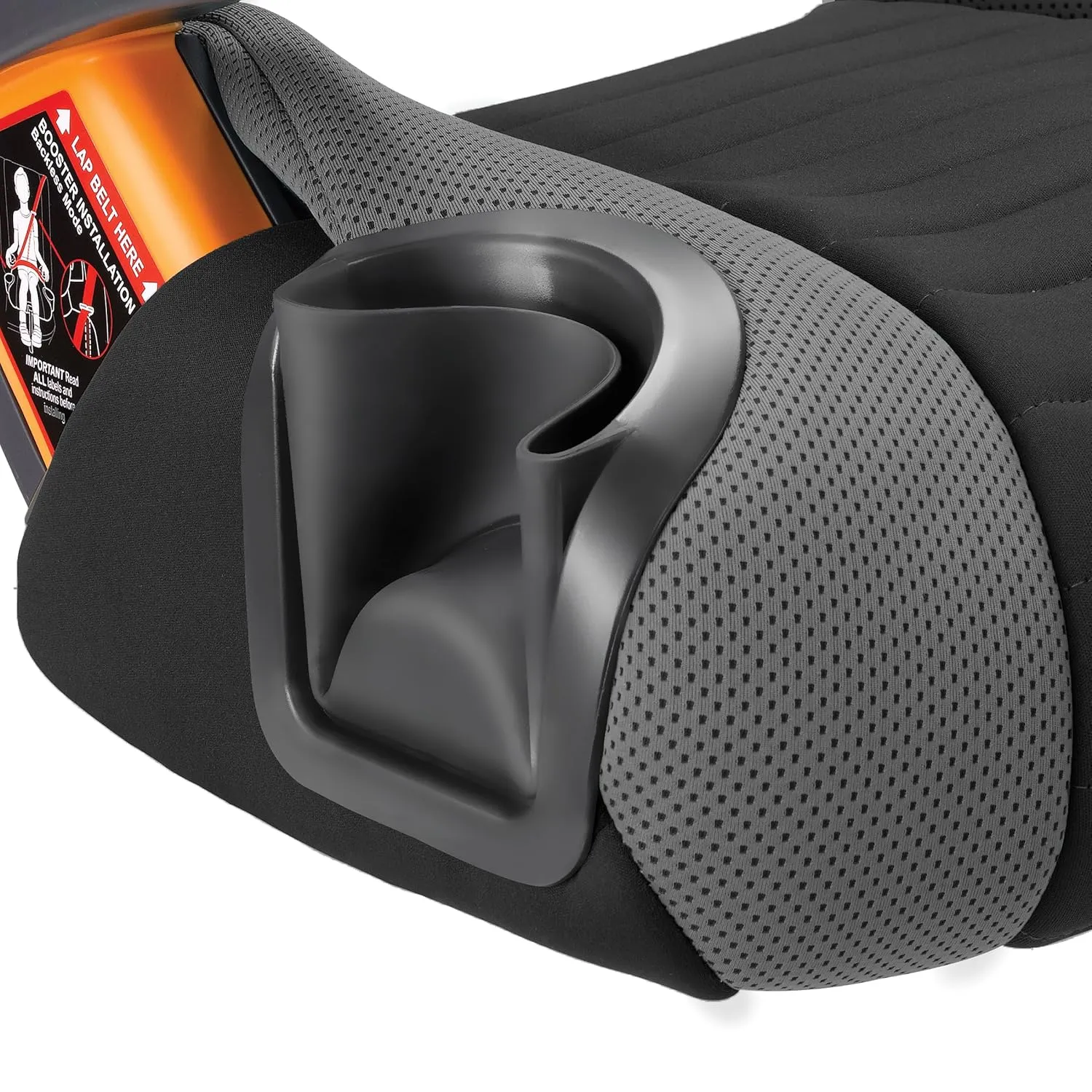 Chicco GoFit Backless Booster Car Seat, Travel, Portable Car Booster Seat for children 40-110 lbs. | Shark/Black/Grey