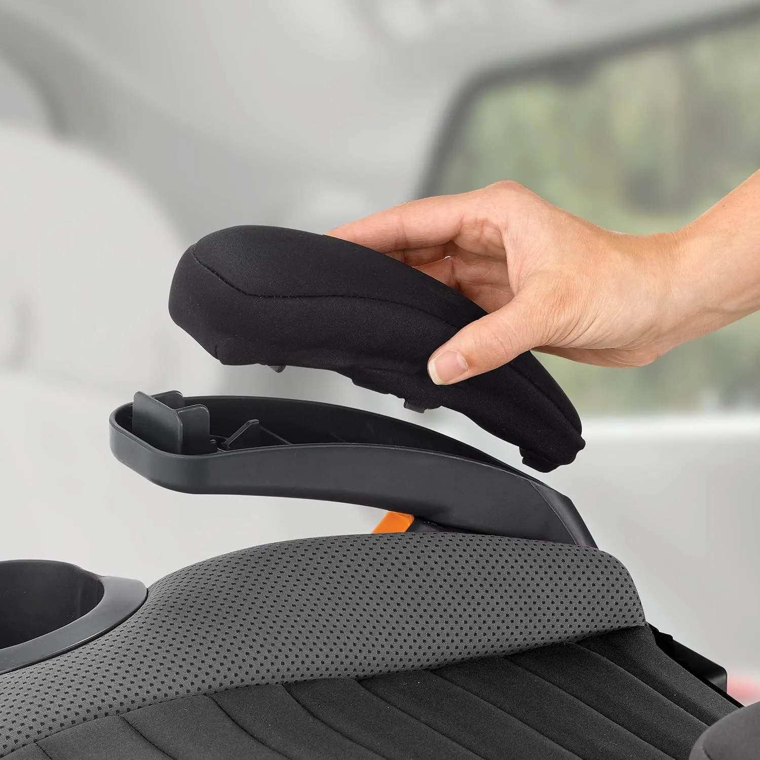 Chicco GoFit Backless Booster Car Seat, Travel, Portable Car Booster Seat for children 40-110 lbs. | Shark/Black/Grey