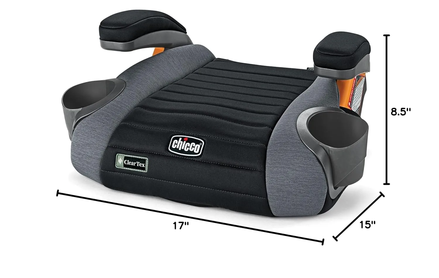 Chicco GoFit® ClearTex® Backless Booster Car Seat, Travel Booster Seat for Car, Portable Car Booster Seat for Children at Least 4 Years Old and 40-110 lbs. | Shadow/Black