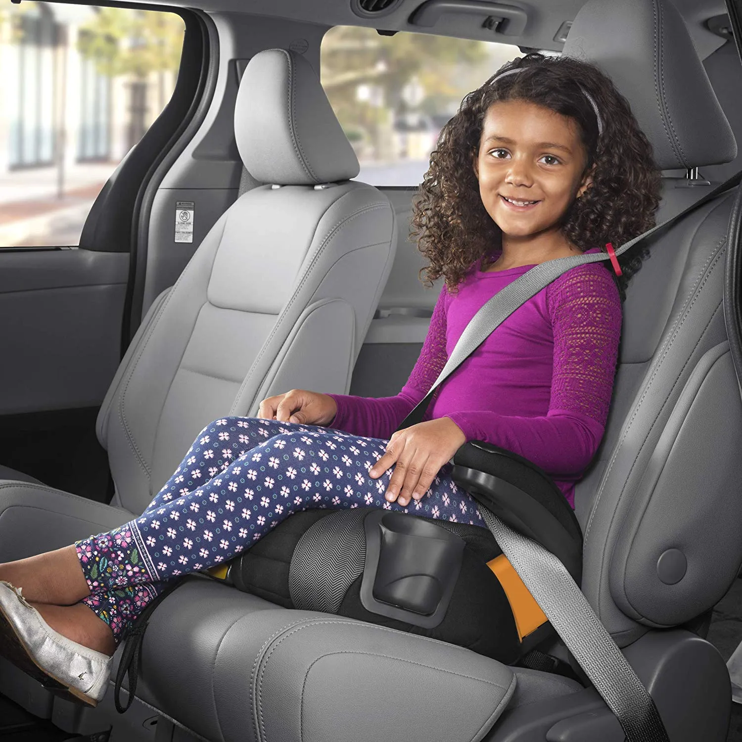 Chicco GoFit® Plus Backless Booster Car Seat with Latch Attachment and Quick-Release Latch Removal, Travel Booster Seat for Car, Portable Car Booster Seat for Children 40-110 lbs. | Iron/Black