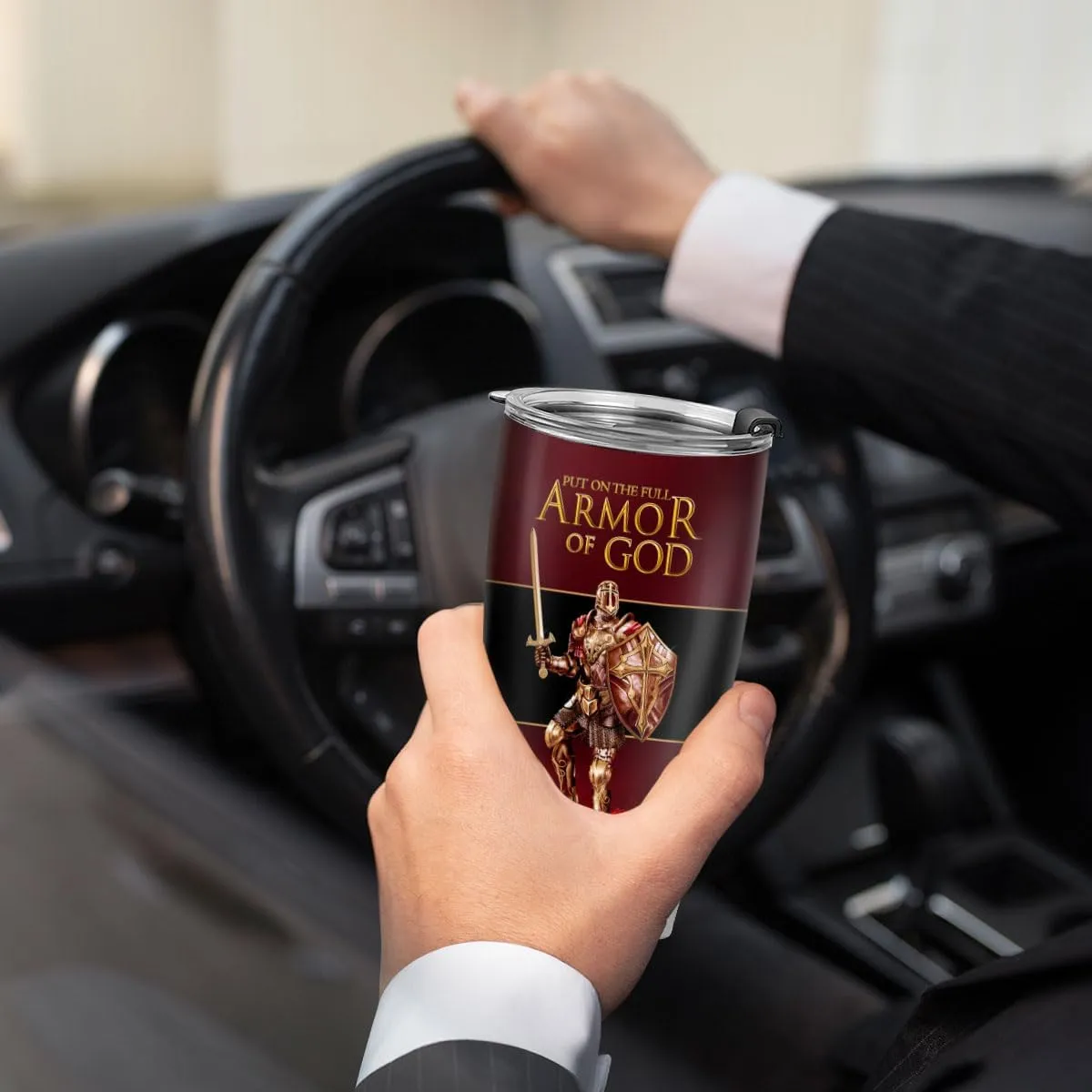 Christian Gifts for Men, Women - Fathers Day, Pastor Appreciation Religious Gift For Men - Christian Coffee Mug - Armor Of God Stainless Steel Tumbler (Armor Of God, 20OZ)