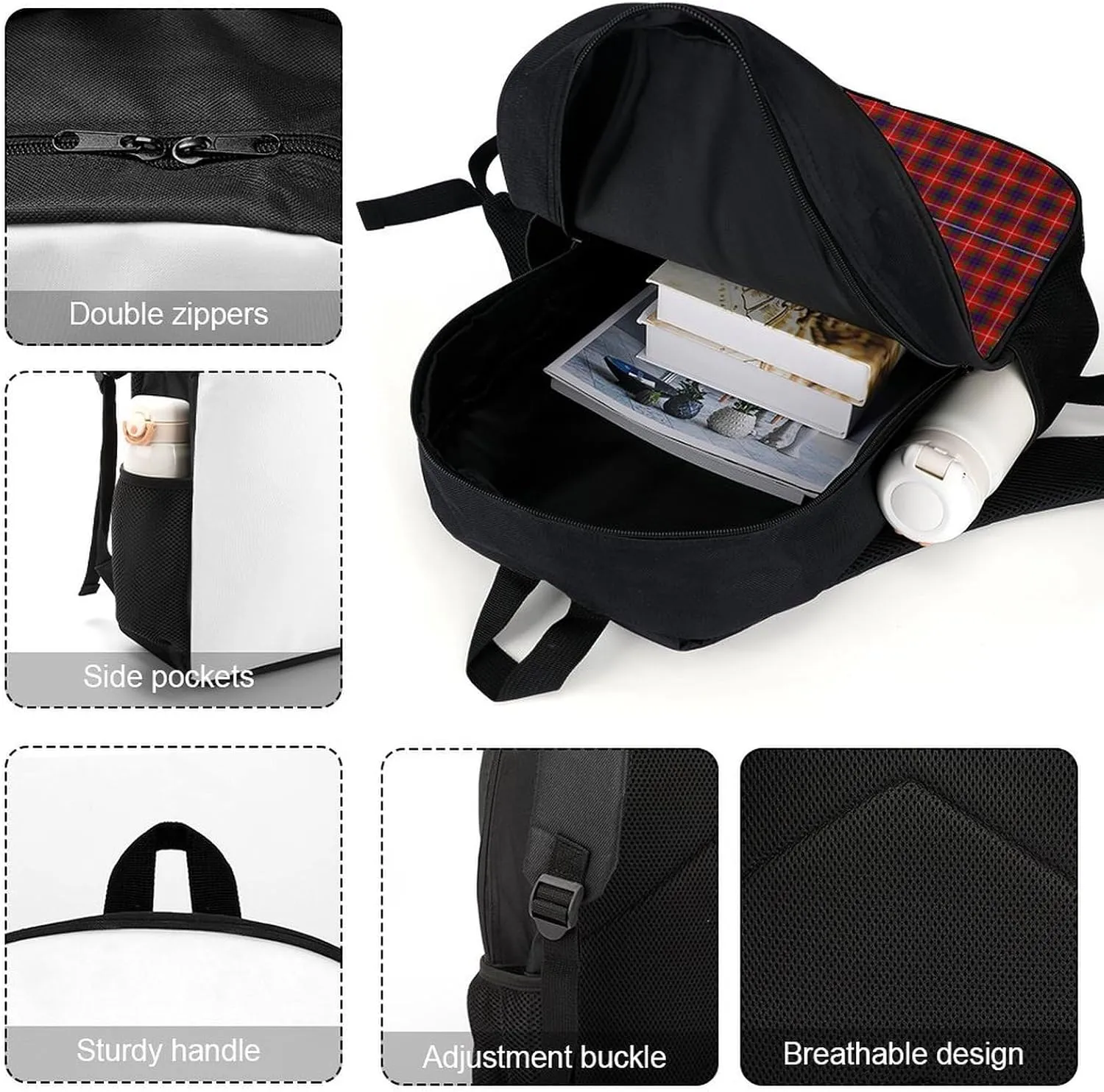 Clan Fraser Tartan Plaid Backpack Lightweight Waterproof Laptop Backpack for Unisex