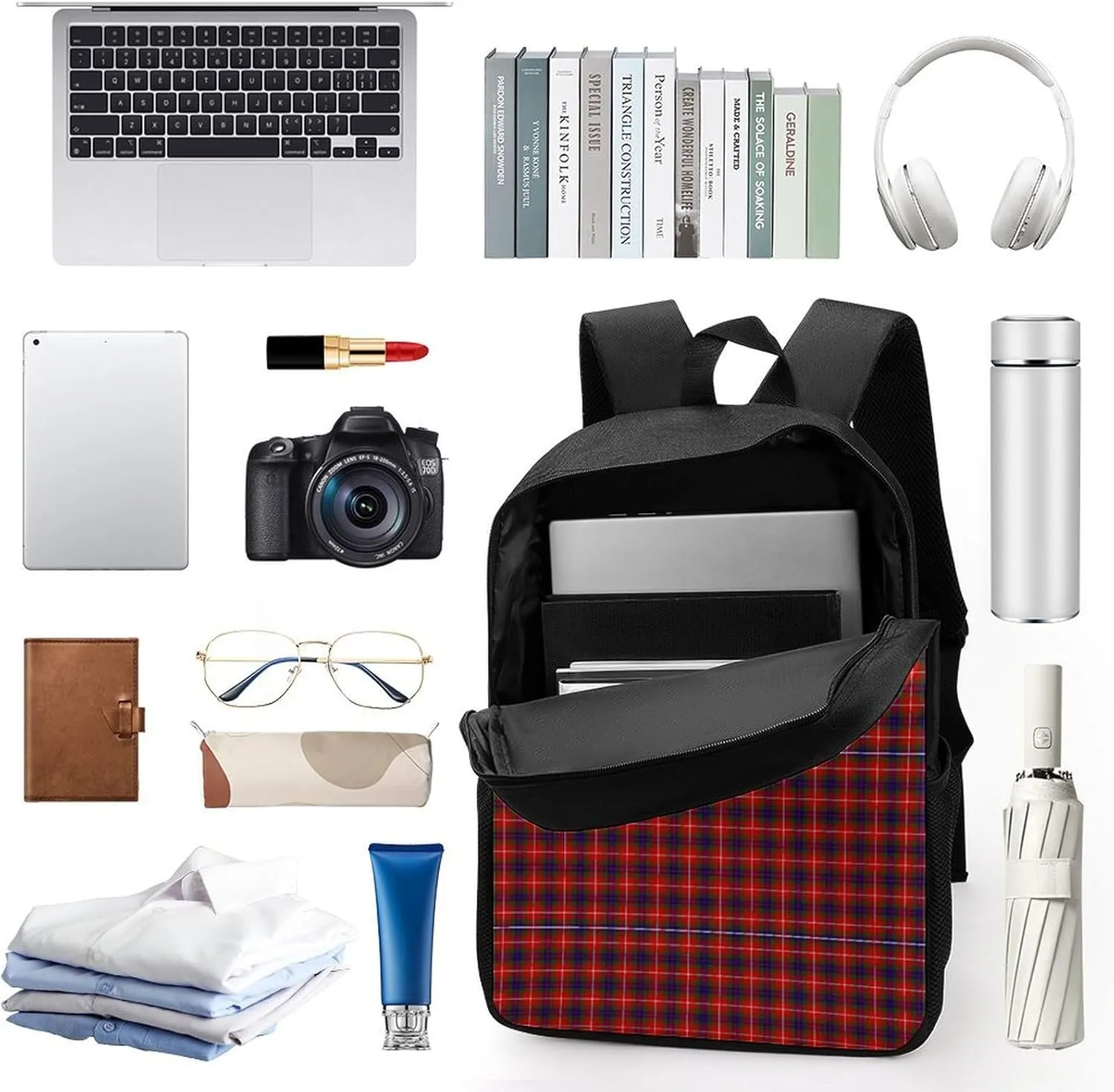 Clan Fraser Tartan Plaid Backpack Lightweight Waterproof Laptop Backpack for Unisex