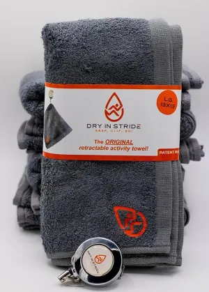 Clippable & Retractable Towels are Perfect for Exercise, Golf, Hiking, Automotive, Fishing, Sports, Yard Work & More (Dark Grey, 13x13 inch (Large))
