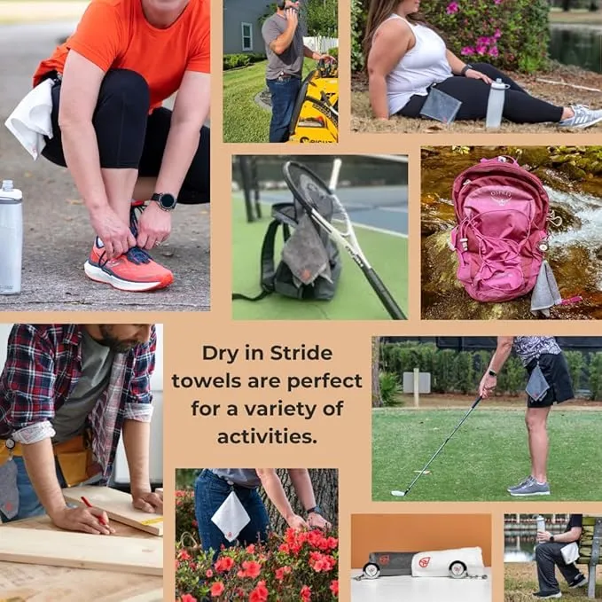 Clippable & Retractable Towels are Perfect for Exercise, Golf, Hiking, Automotive, Fishing, Sports, Yard Work & More (Dark Grey, 13x13 inch (Large))