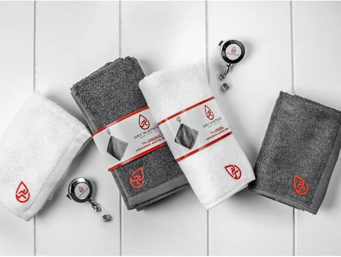 Clippable & Retractable Towels are Perfect for Exercise, Golf, Hiking, Automotive, Fishing, Sports, Yard Work & More (Dark Grey, 13x13 inch (Large))