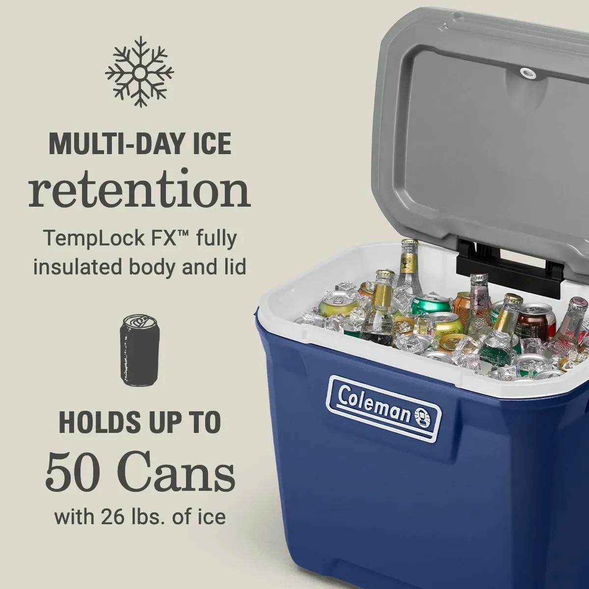 Coleman Classic Series Insulated Portable Wheeled Cooler, Leak-Resistant Outdoor Hard Cooler Keeps Ice up to 5 Days, 65-Quart