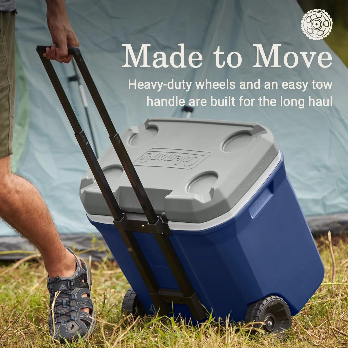 Coleman Classic Series Insulated Portable Wheeled Cooler, Leak-Resistant Outdoor Hard Cooler Keeps Ice up to 5 Days, 65-Quart