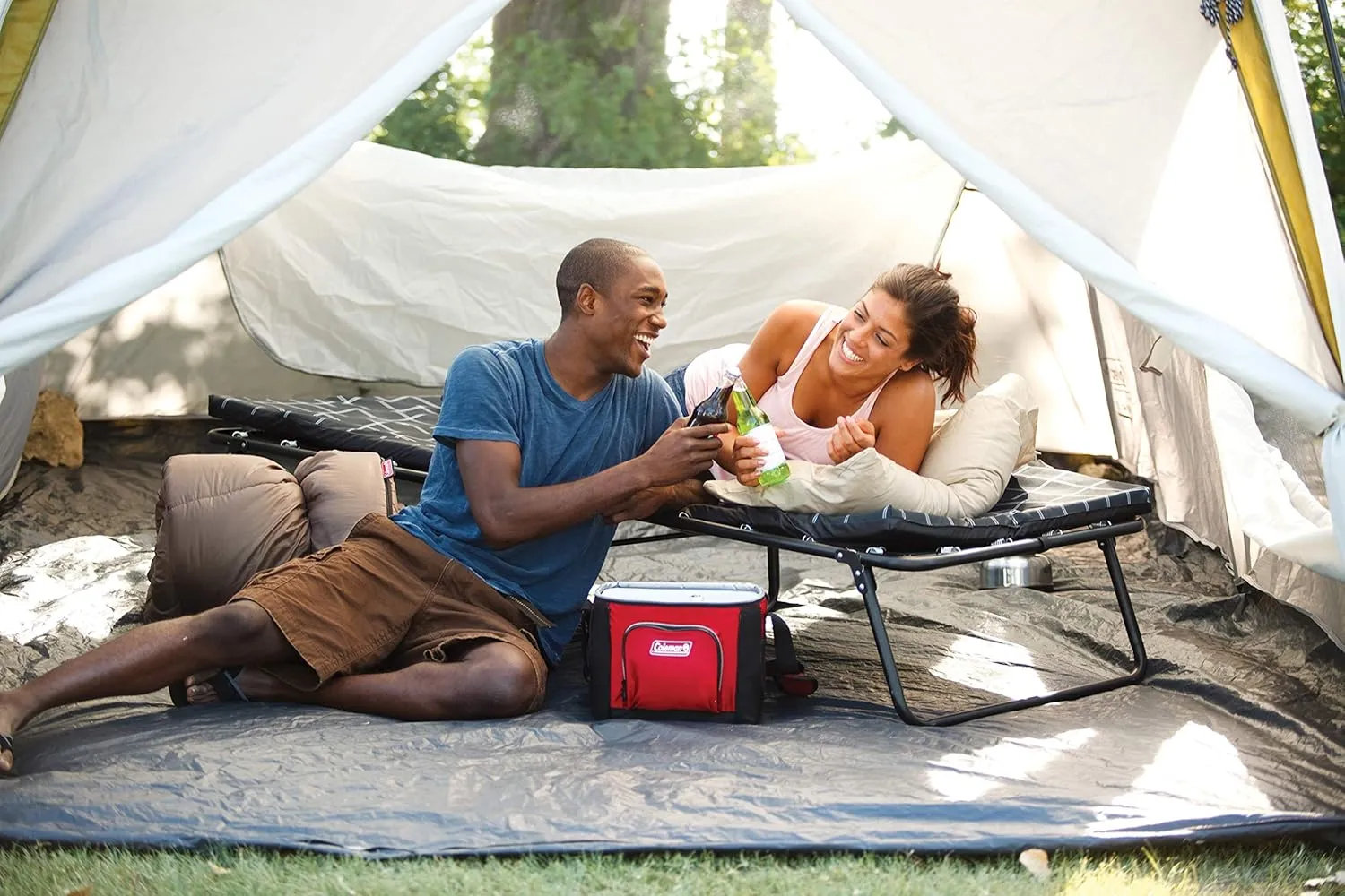 Coleman ComfortSmart Big & Tall Cot with Mattress, Folding Steel Camp Bed with Plush Pad for Comfortable Sleeping