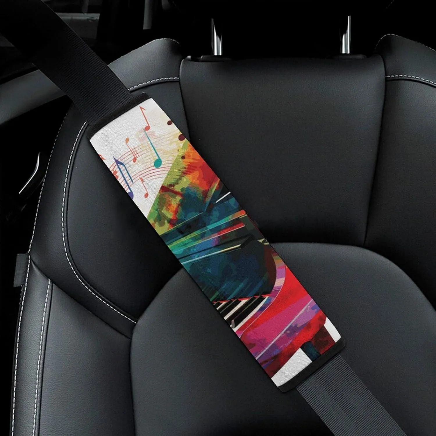 Colorful Piano Keyboard Music Auto Seat Belt Cover 1PCS Universal Car Seat Belt Shoulder Protector Pad, Protect Your Shoulders and Neck for Car Seat Belt, Shoulder Bag, Backpack