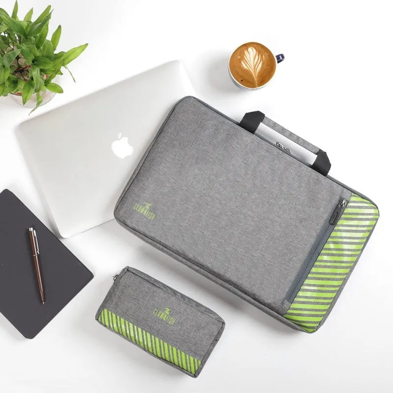 Combo: 15.6 inch Laptop Sleeve & Multipurpose Pouch | Carry Handle & Spacious Design | Grey