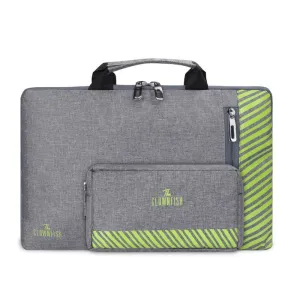 Combo: 15.6 inch Laptop Sleeve & Multipurpose Pouch | Carry Handle & Spacious Design | Grey