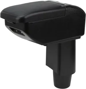 Compatible with Fiat 500 Armrest 2012-2015 Car Center Console Organizer Armrests Double Layer Storage Provides Support for Elbow（Black Style）