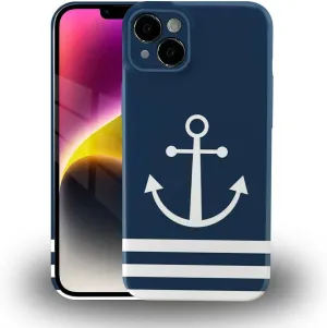 Compatible with iPhone 15 Plus Case - Shockproof Full Body Case for Men and Women, Anti-Scratch, Stylish Design with Nautical Blue Anchor Compatible for iPhone 15 Plus
