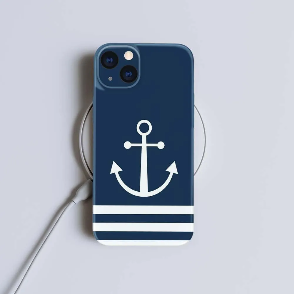 Compatible with iPhone 15 Plus Case - Shockproof Full Body Case for Men and Women, Anti-Scratch, Stylish Design with Nautical Blue Anchor Compatible for iPhone 15 Plus