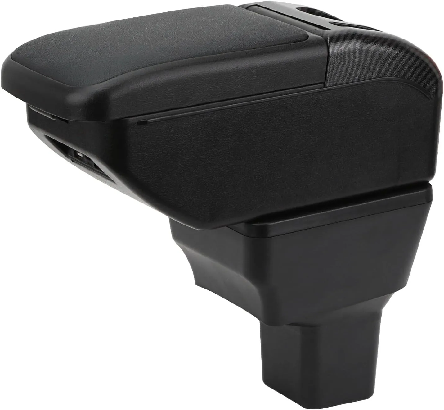 Compatible with Nissan Kicks Armrest 2016-2023 Car Center Console Organizer Armrests Double Layer Storage with USB Ports （Black Style）