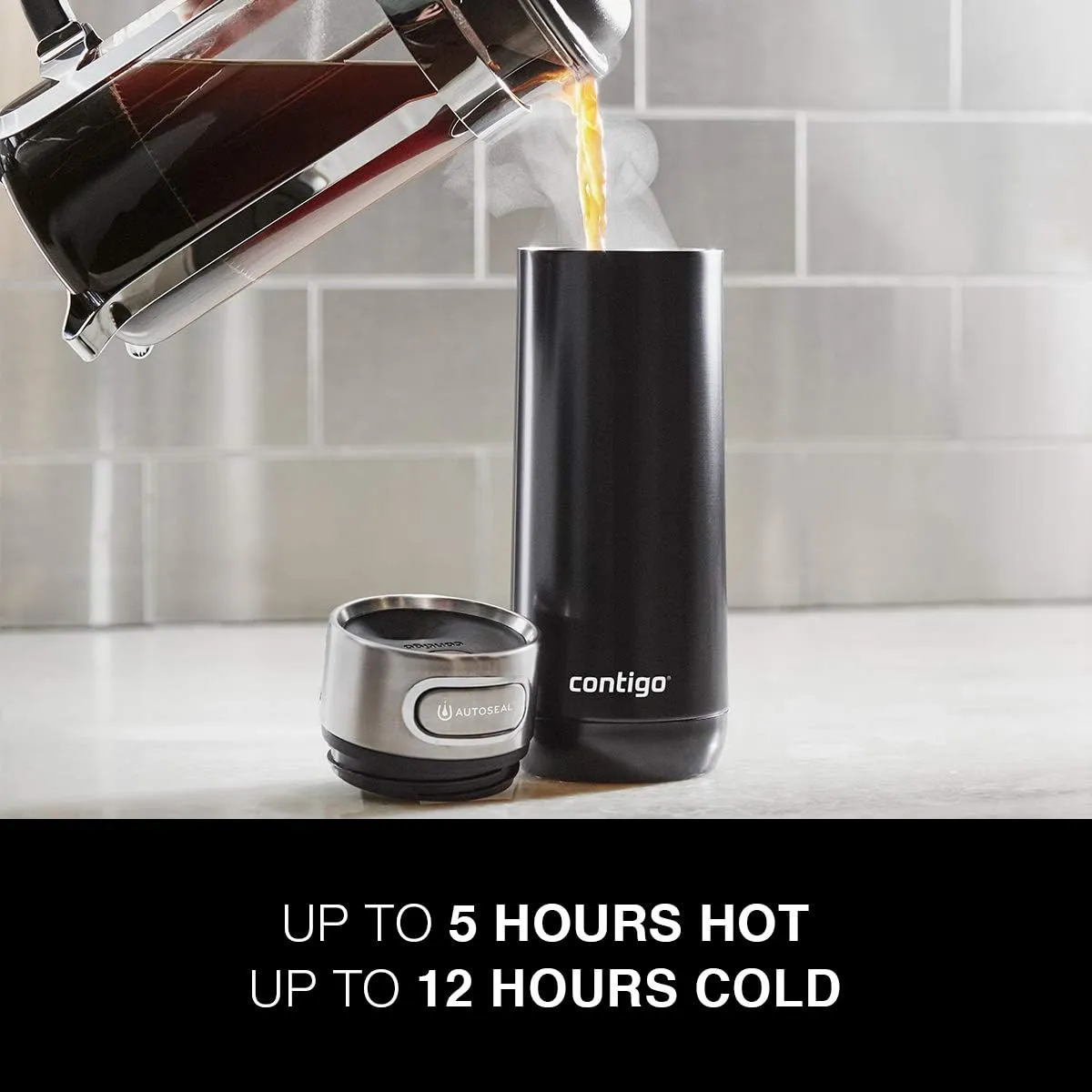 Contigo Luxe Vacuum-Insulated Stainless Steel Thermal Travel Mug, 16 Ounces, Monaco