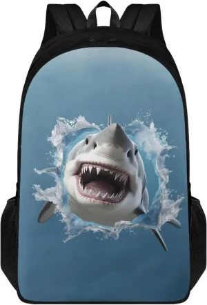 Cool Shark Boys School Bag for Age 5-12 Years Kids Backpack for Elementary Children Multifunctional Bookbag for Girls Toddler Niñas Adorable Book Bag for School Supplies