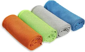Cooling Towel 4 Packs (40"x 12"), Ice Towel Soft Breathable Chilly Towel for Gym, Workout, Running, Yoga, & More Activities