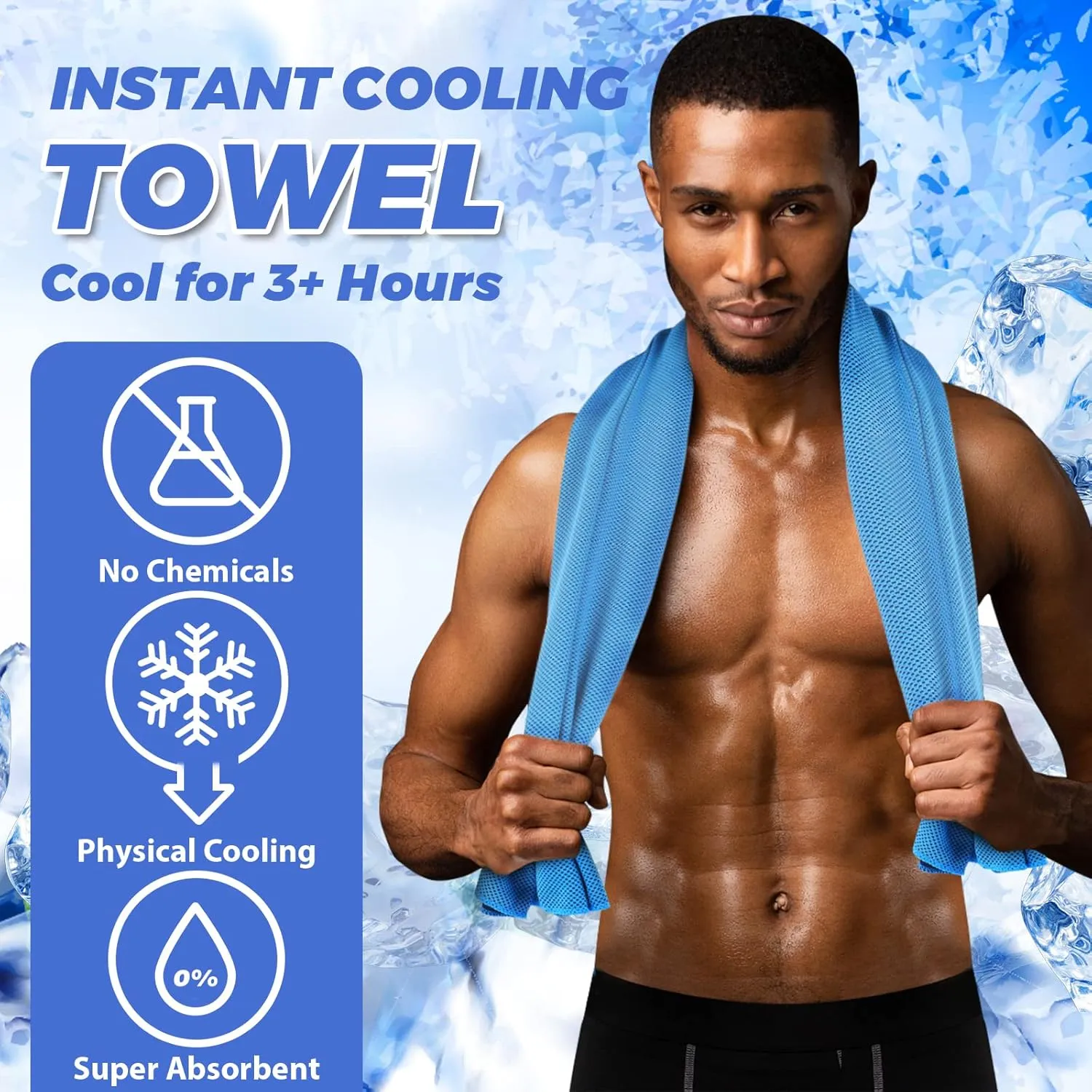 Cooling Towels for Neck and Face 10 Pack, 40x12’’ Soft Breathable Sweat Towels, Microfiber Sport Towel for Yoga, Gym, Workout, Running, Golf, Travel, Cooling Neck Wrap for Hot Weather