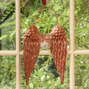 Copper Angel Wings Candle Holder