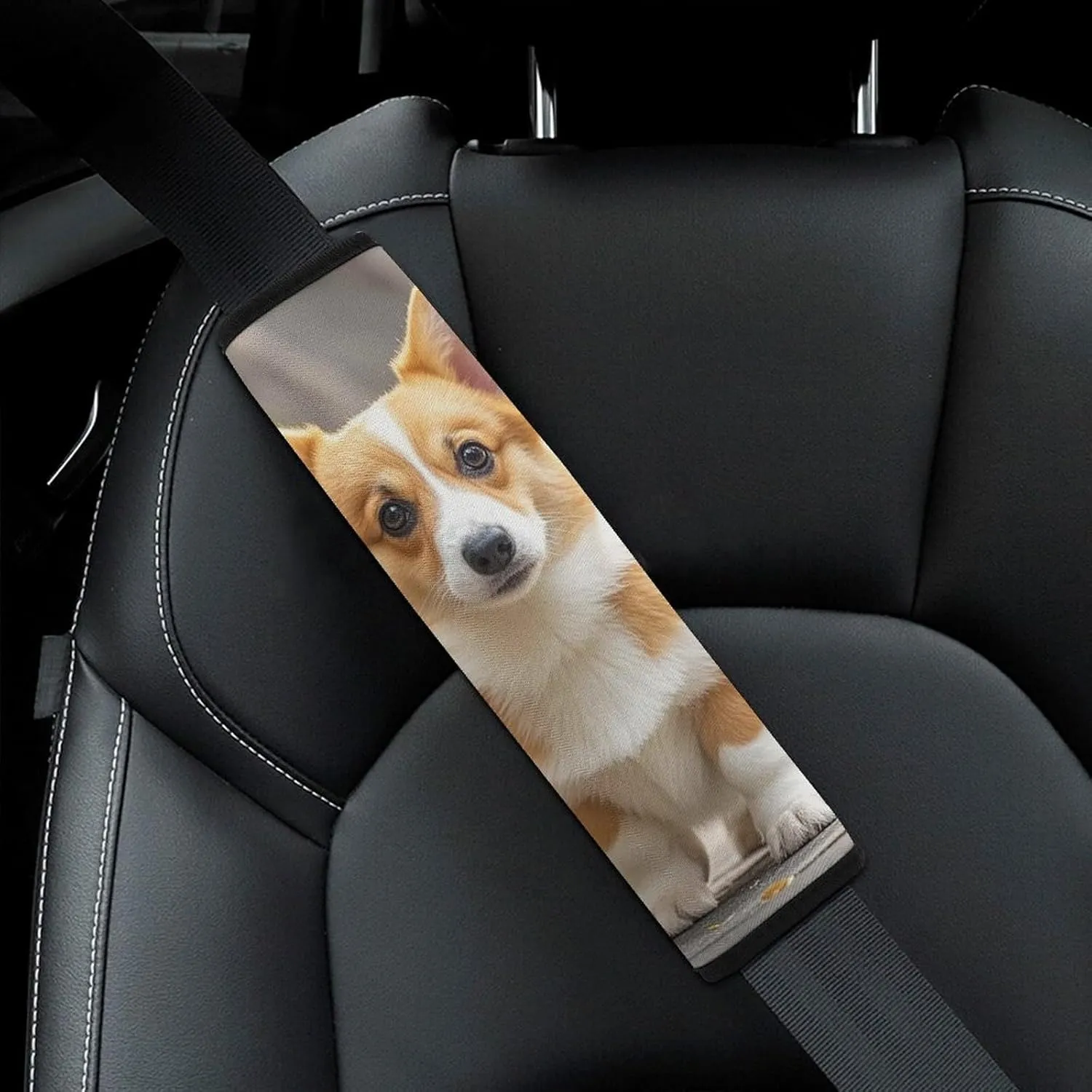 Corgi Dogs Auto Seat Belt Cover 2PCS Universal Car Seat Belt Shoulder Protector Pad, Protect Your Shoulders and Neck for Car Seat Belt, Shoulder Bag, Backpack