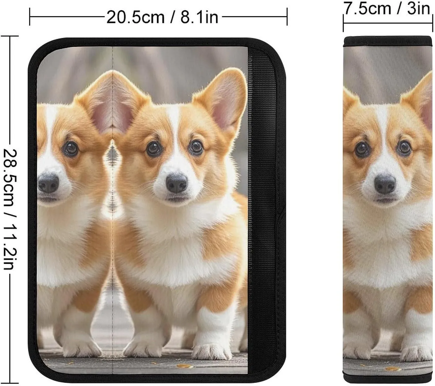 Corgi Dogs Auto Seat Belt Cover 2PCS Universal Car Seat Belt Shoulder Protector Pad, Protect Your Shoulders and Neck for Car Seat Belt, Shoulder Bag, Backpack