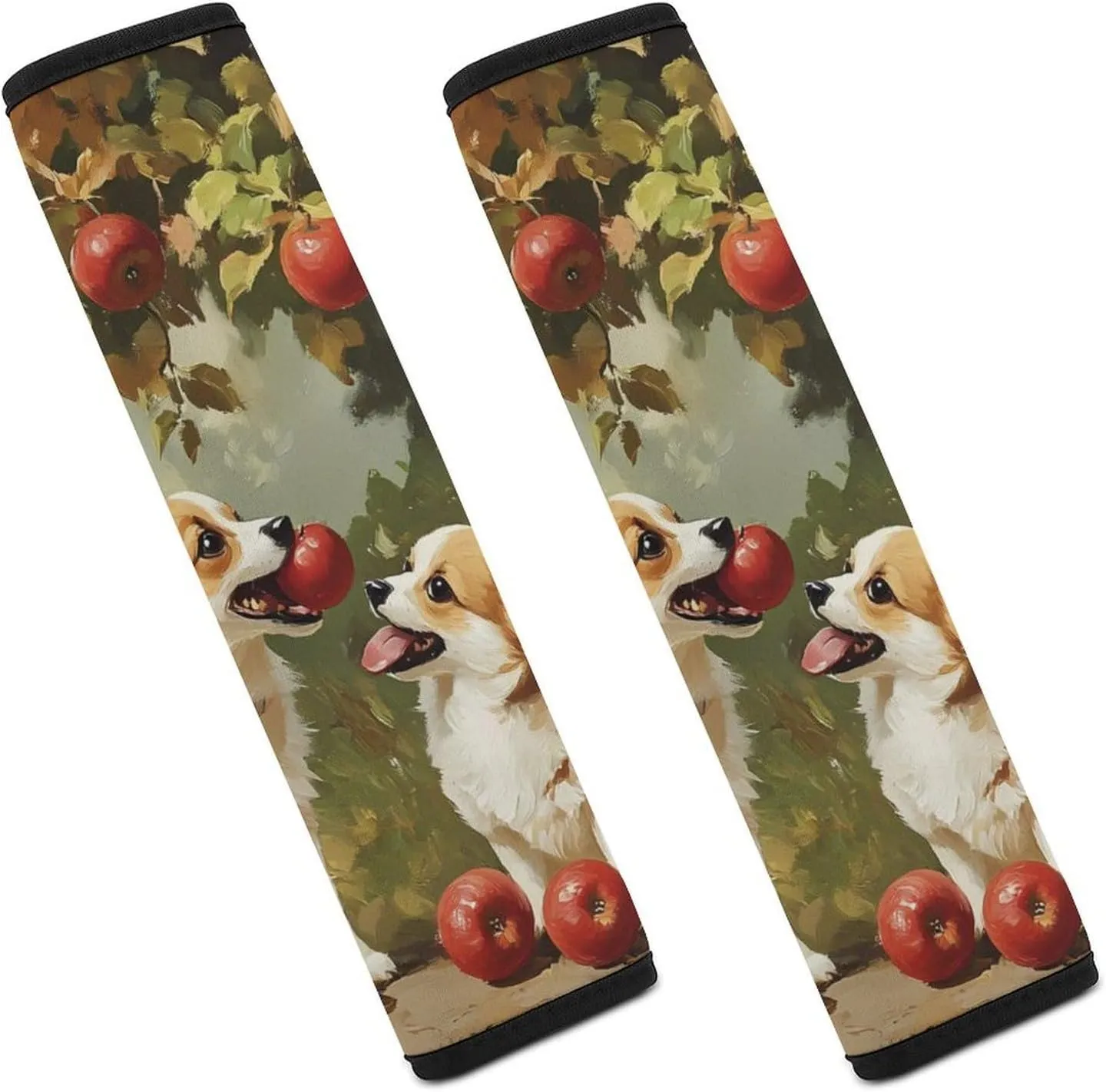 Corgis Dog Under The Tree Fashion Car Seat Belt Cover Pad for Shoulder Bag Camera Soft Comfort Accessories 2PCS