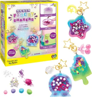 Creativity for Kids Resin Fidget Shakers - Create 3 Sensory Keychains, DIY Crafts for Kids Age 8-10 , Neon, 3" x 3"