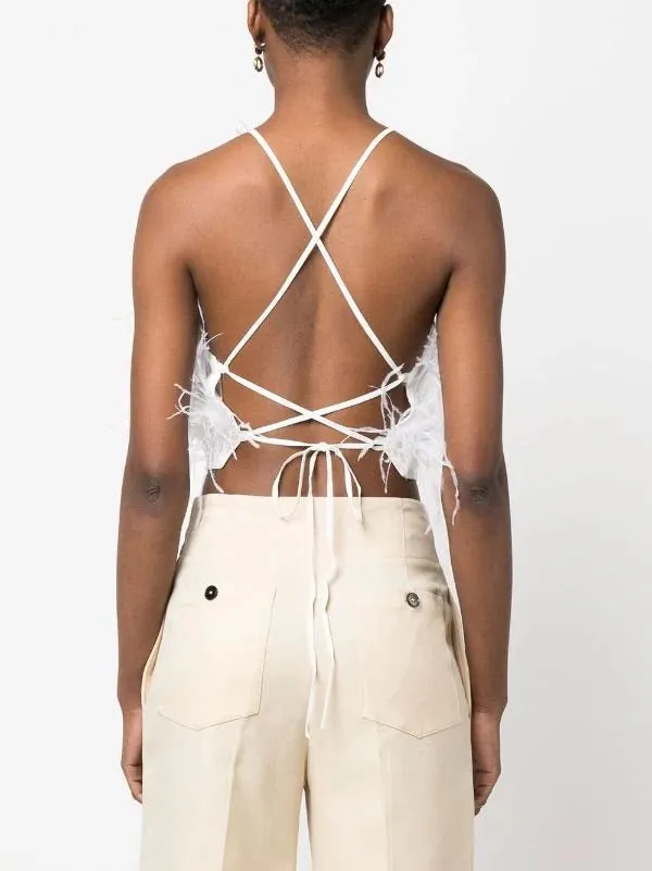 CULT GAIA joey feather top