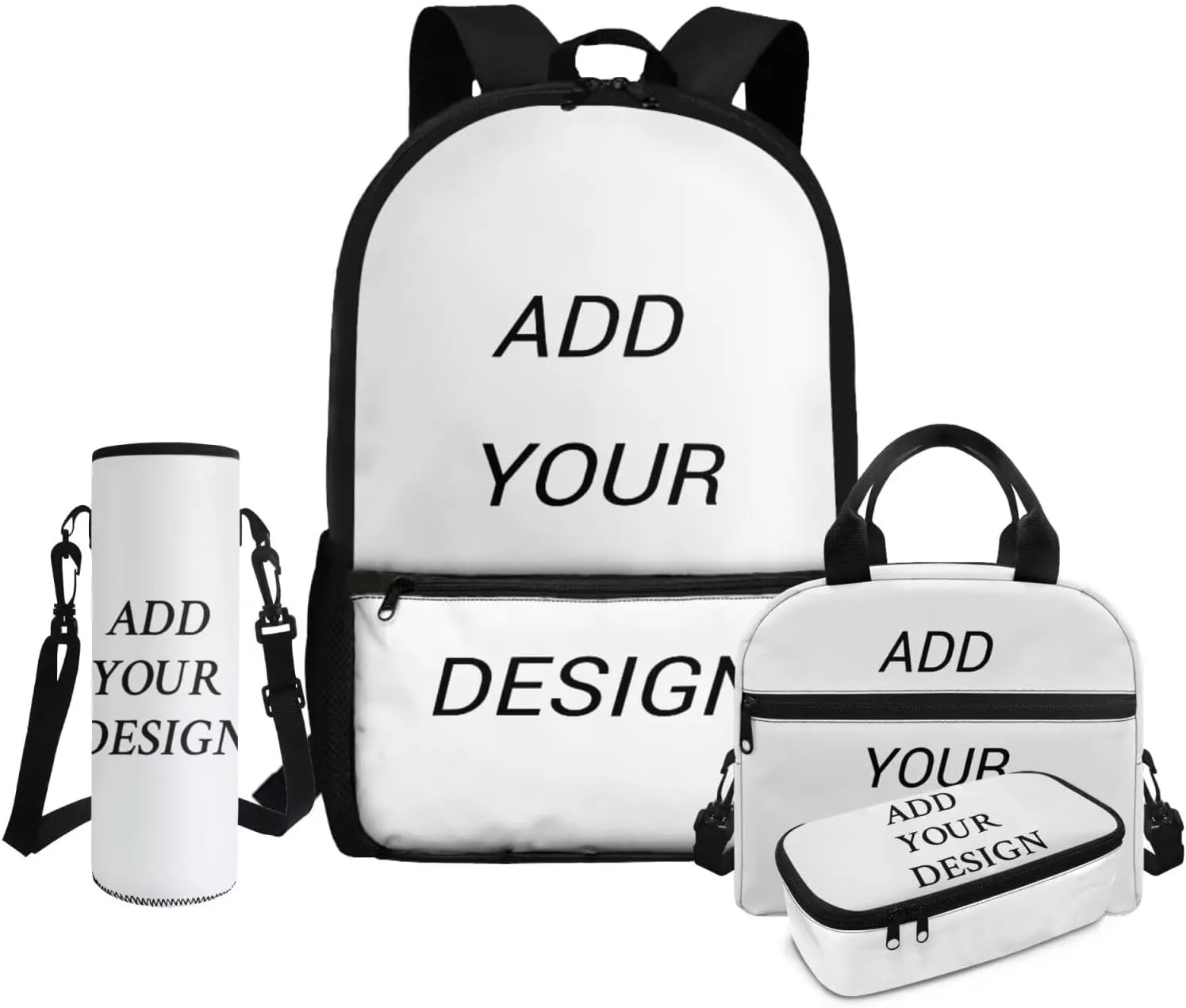 Custom Backpack for Boys 4-Piece Personalized School Bag with Lunch Bag 5-6 Spacious Cute 1st Grade Bookbag with Water Bottle Holder Mochilas Para Niñas
