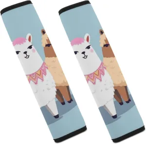 Cute Alpacas Auto Seat Belt Cover 2PCS Universal Car Seat Belt Shoulder Protector Pad, Protect Your Shoulders and Neck for Car Seat Belt, Shoulder Bag, Backpack