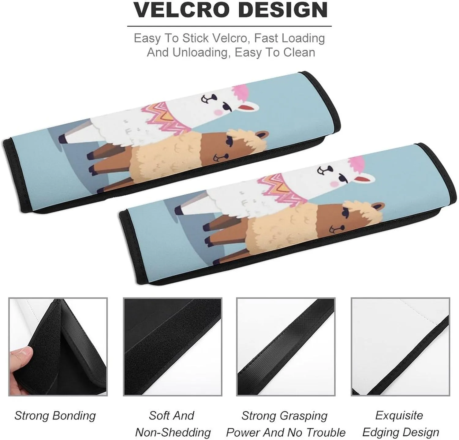 Cute Alpacas Auto Seat Belt Cover 2PCS Universal Car Seat Belt Shoulder Protector Pad, Protect Your Shoulders and Neck for Car Seat Belt, Shoulder Bag, Backpack