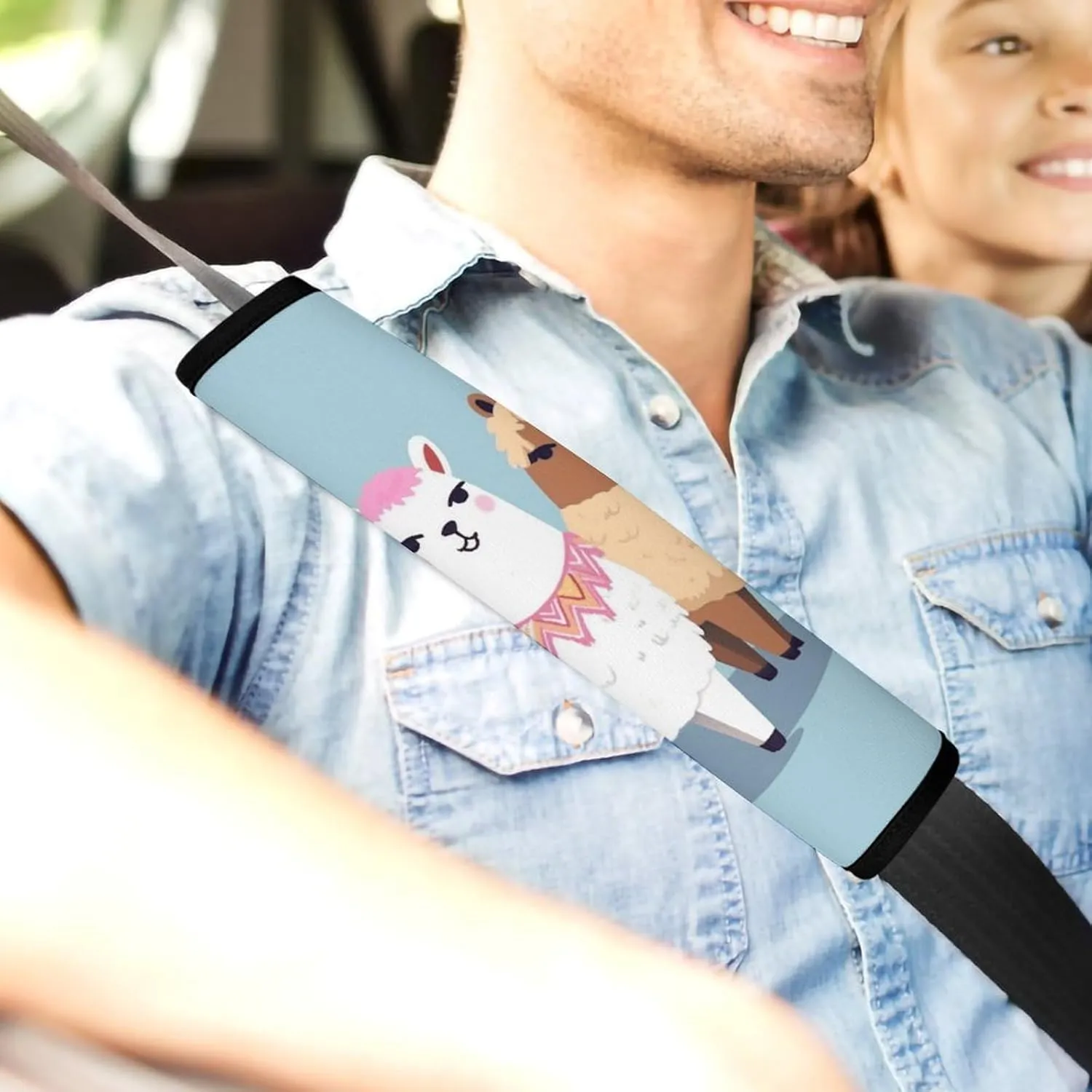 Cute Alpacas Auto Seat Belt Cover 2PCS Universal Car Seat Belt Shoulder Protector Pad, Protect Your Shoulders and Neck for Car Seat Belt, Shoulder Bag, Backpack