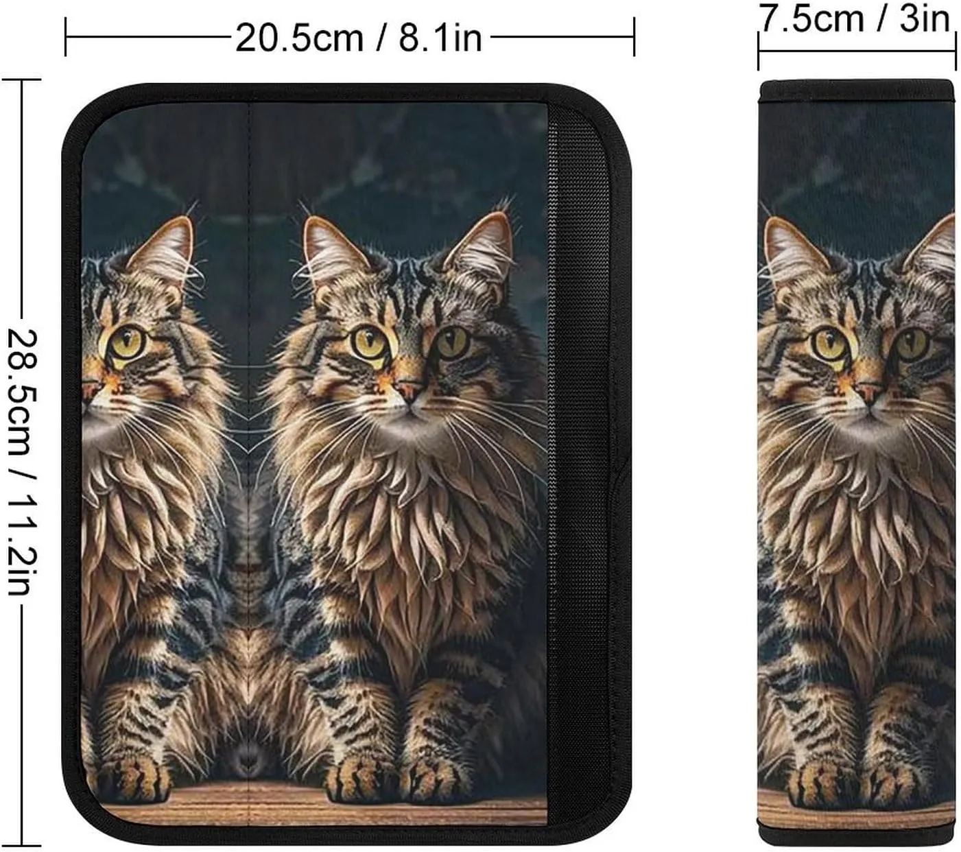Cute and Lovely Cat Auto Seat Belt Cover 2PCS Universal Car Seat Belt Shoulder Protector Pad, Protect Your Shoulders and Neck for Car Seat Belt, Shoulder Bag, Backpack