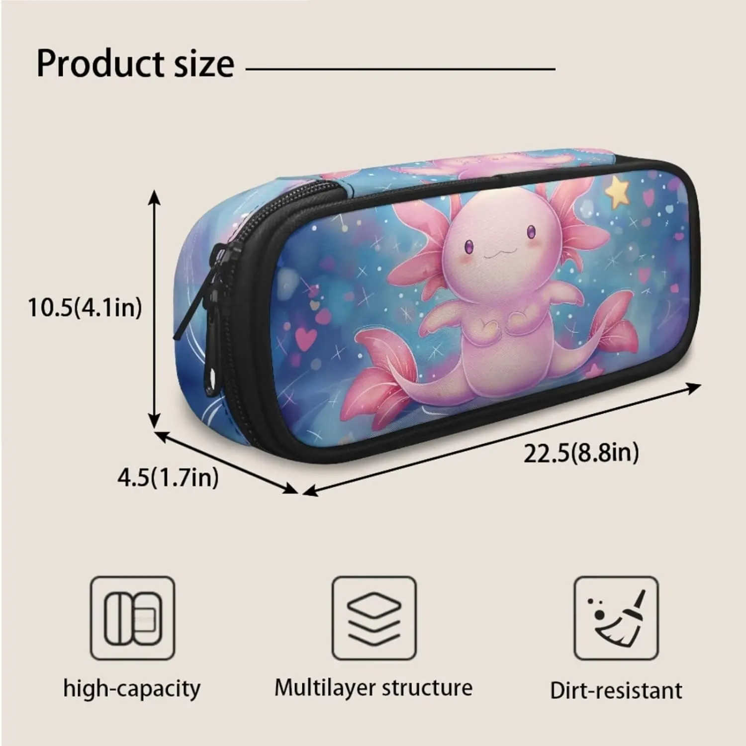 Cute Backpacks for Girls 7-8 Cute Axolotls Book Bag Lightweight Elementary Kindergarten Preschool School Bag Kids Back Pack Students Satchel Daypack