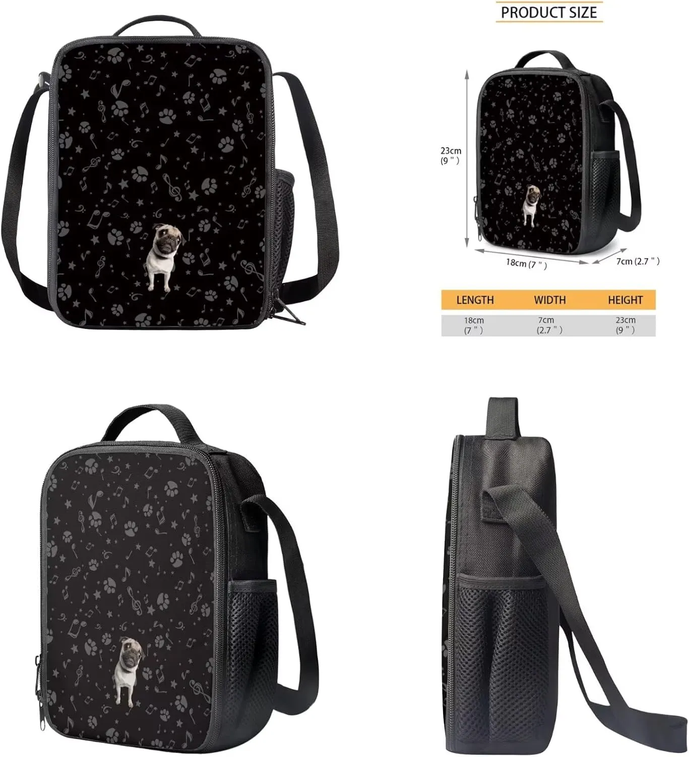Cute Bulldog Backpacks for 5th Grade Girls Bookbag with Lunch Box and Pencil Case Elementary School Bag for Kids with Lunchbox Pencil Pouch