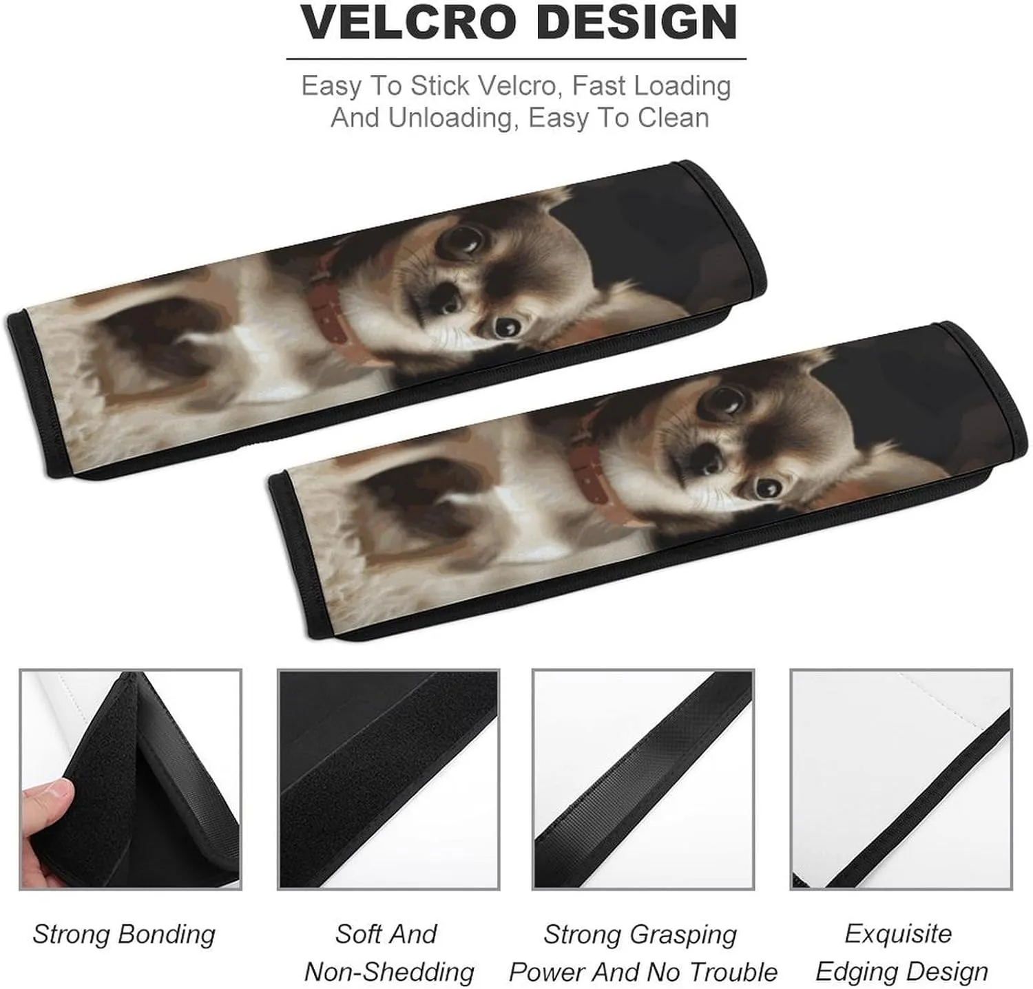 Cute Chihuahua Auto Seat Belt Cover 2PCS Universal Car Seat Belt Shoulder Protector Pad, Protect Your Shoulders and Neck for Car Seat Belt, Shoulder Bag, Backpack