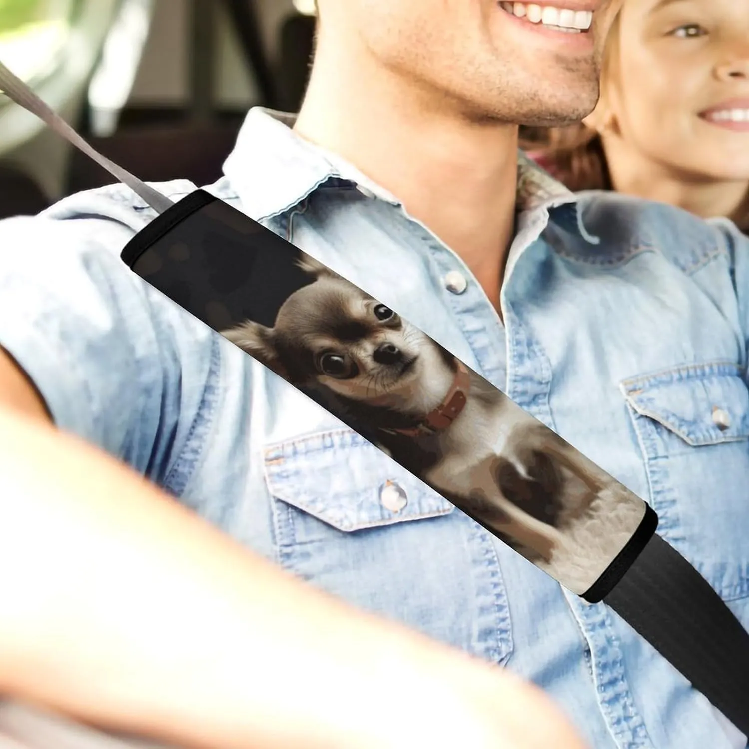 Cute Chihuahua Auto Seat Belt Cover 2PCS Universal Car Seat Belt Shoulder Protector Pad, Protect Your Shoulders and Neck for Car Seat Belt, Shoulder Bag, Backpack