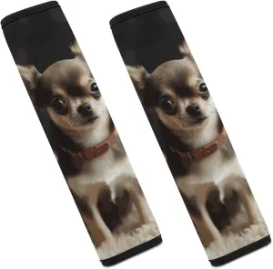 Cute Chihuahua Auto Seat Belt Cover 2PCS Universal Car Seat Belt Shoulder Protector Pad, Protect Your Shoulders and Neck for Car Seat Belt, Shoulder Bag, Backpack