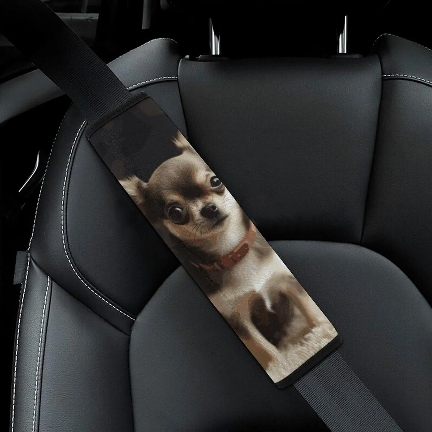 Cute Chihuahua Auto Seat Belt Cover 2PCS Universal Car Seat Belt Shoulder Protector Pad, Protect Your Shoulders and Neck for Car Seat Belt, Shoulder Bag, Backpack