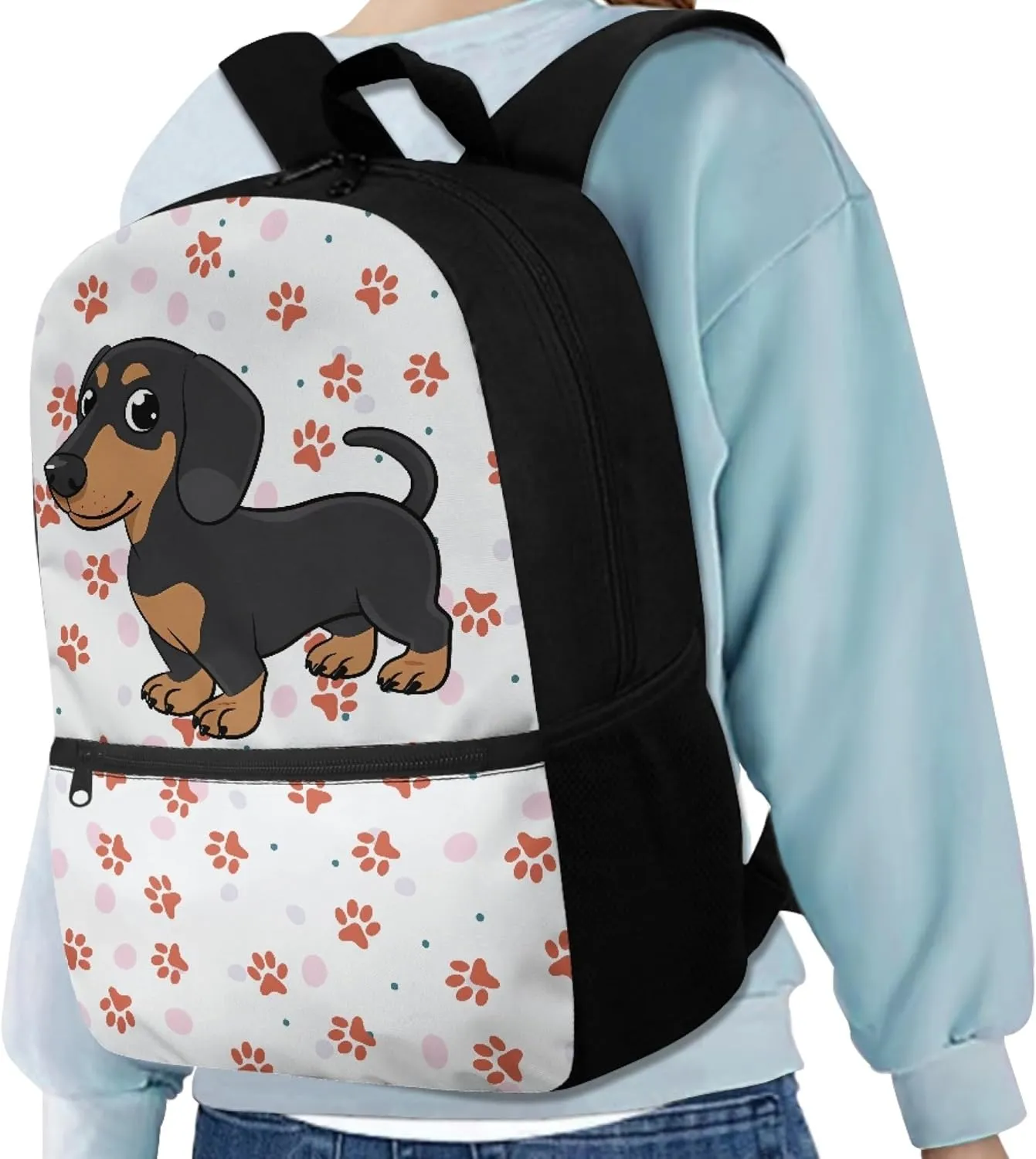 Cute Dachshund Boys Backpack Kids School Bags for 5-11 Years Girls Bookbags Child Book Bag for Elementary Children Backpack for Back to School Gifts