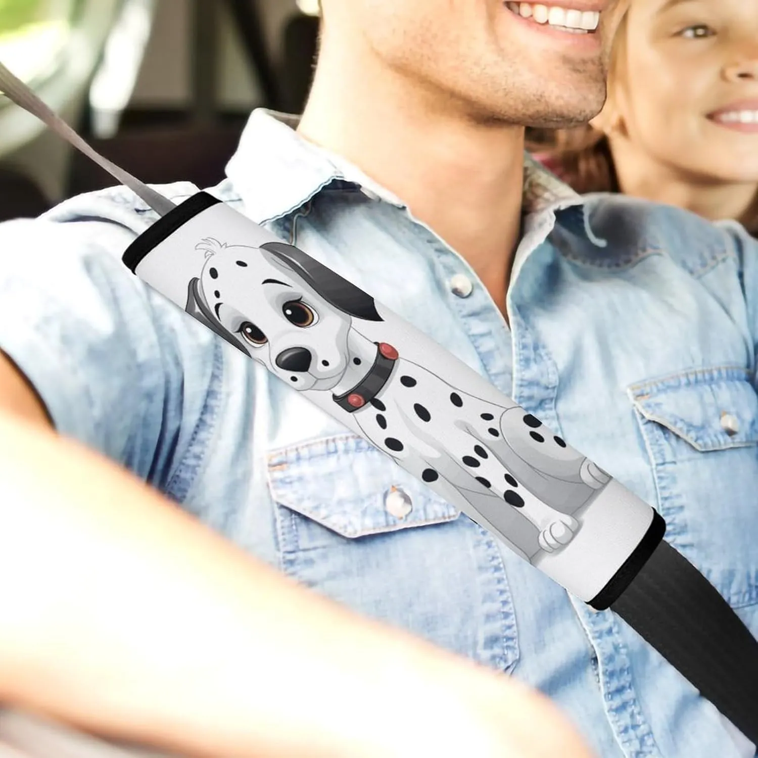 Cute Dalmatian Auto Seat Belt Cover 2PCS Universal Car Seat Belt Shoulder Protector Pad, Protect Your Shoulders and Neck for Car Seat Belt, Shoulder Bag, Backpack