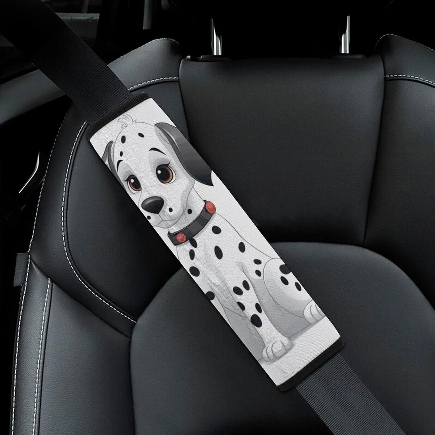 Cute Dalmatian Auto Seat Belt Cover 2PCS Universal Car Seat Belt Shoulder Protector Pad, Protect Your Shoulders and Neck for Car Seat Belt, Shoulder Bag, Backpack