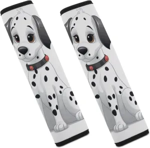 Cute Dalmatian Auto Seat Belt Cover 2PCS Universal Car Seat Belt Shoulder Protector Pad, Protect Your Shoulders and Neck for Car Seat Belt, Shoulder Bag, Backpack