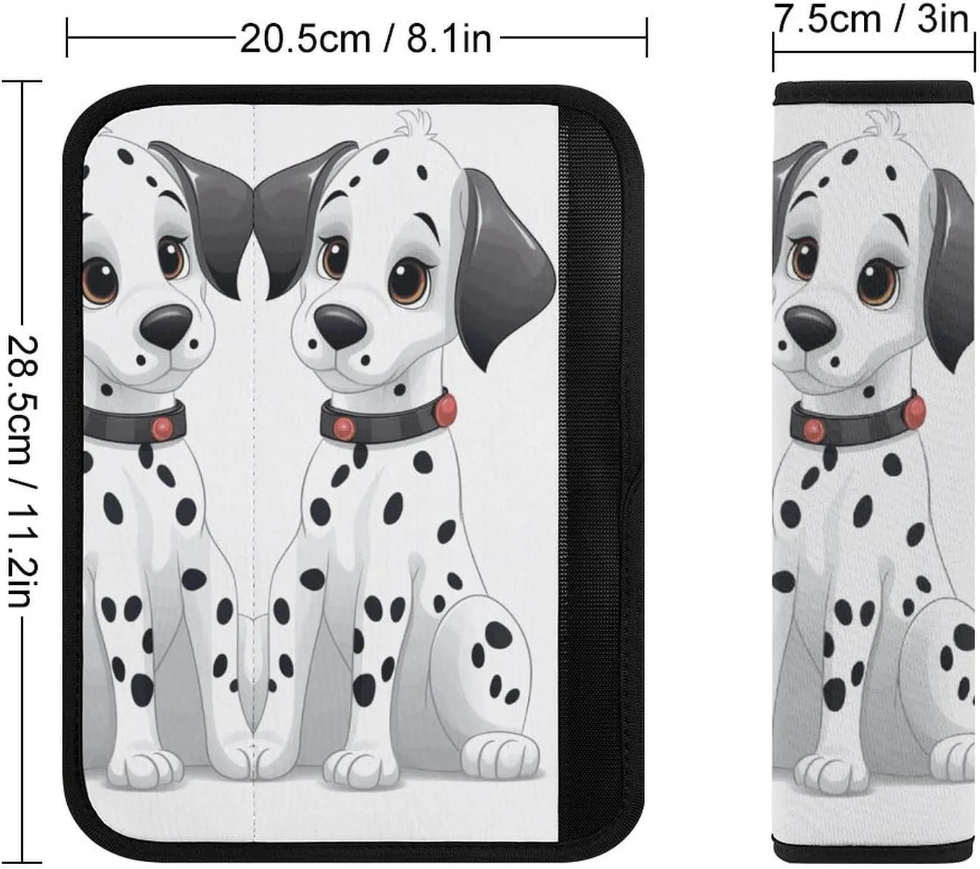 Cute Dalmatian Auto Seat Belt Cover 2PCS Universal Car Seat Belt Shoulder Protector Pad, Protect Your Shoulders and Neck for Car Seat Belt, Shoulder Bag, Backpack