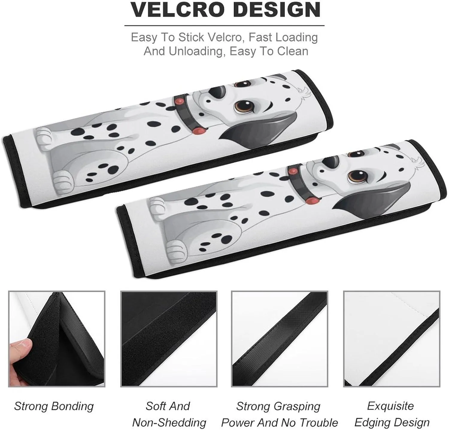 Cute Dalmatian Auto Seat Belt Cover 2PCS Universal Car Seat Belt Shoulder Protector Pad, Protect Your Shoulders and Neck for Car Seat Belt, Shoulder Bag, Backpack